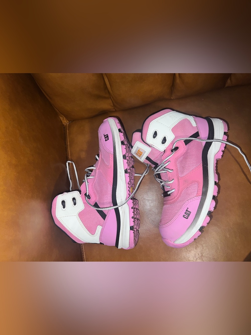 Caterpillar Quake Mid Composite Toe iwomen's work boots "Rose Bloom" pink sz 7 - Picture 5 of 11